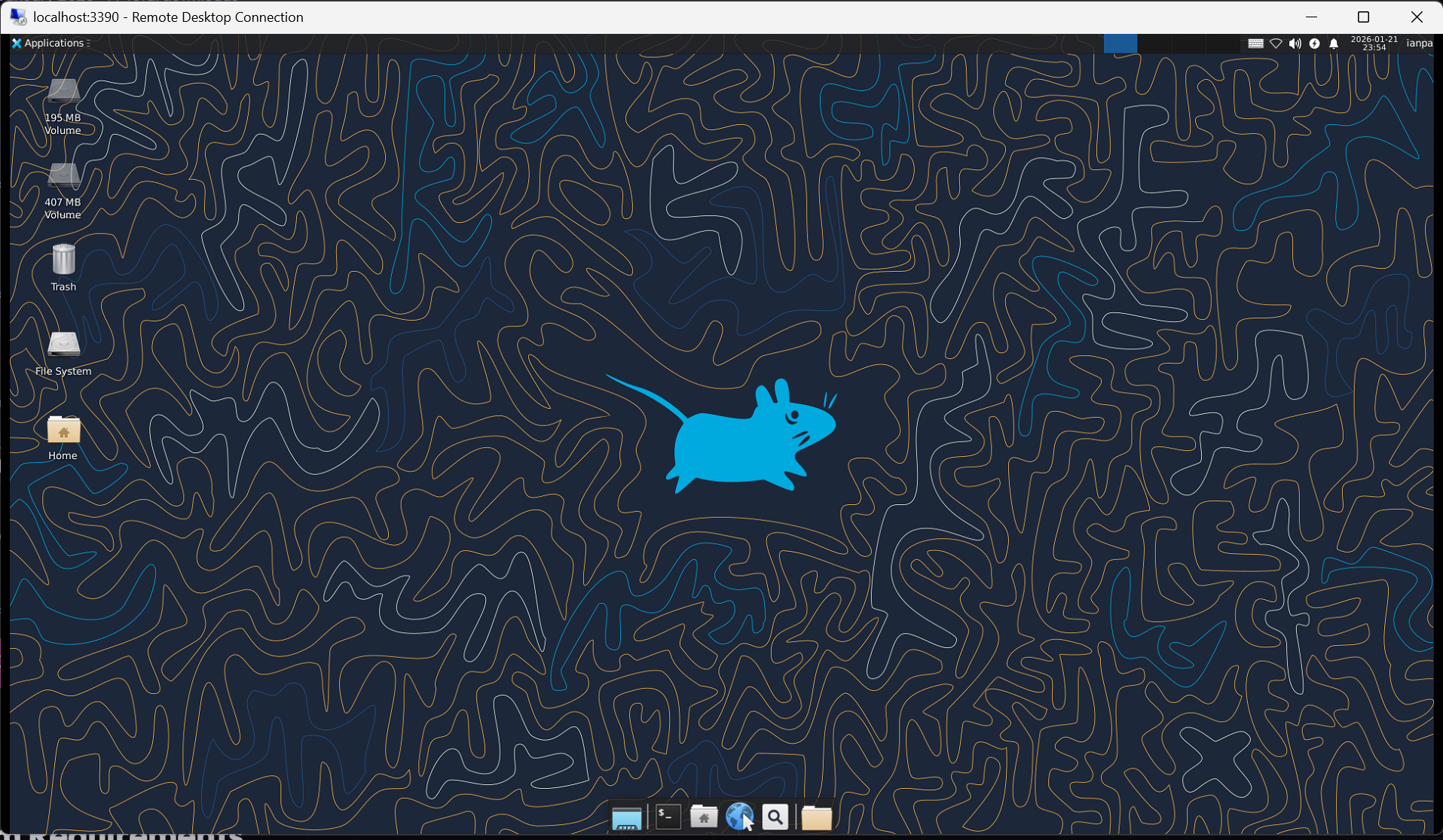 XFCE desktop running in WSL2 via XRDP